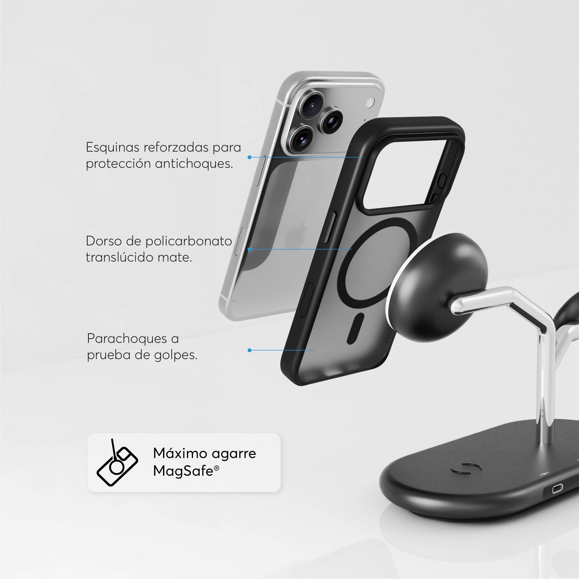 SafeCase Lite Negro para iPhone 17 Series Compatible con MagSafe
