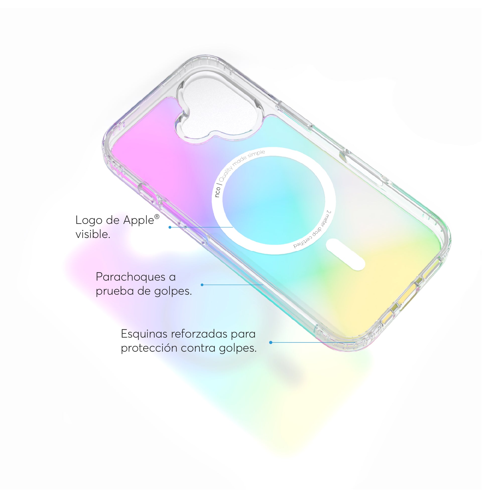 SafeCase Clear Rainbow with MagSafe For iPhone 16