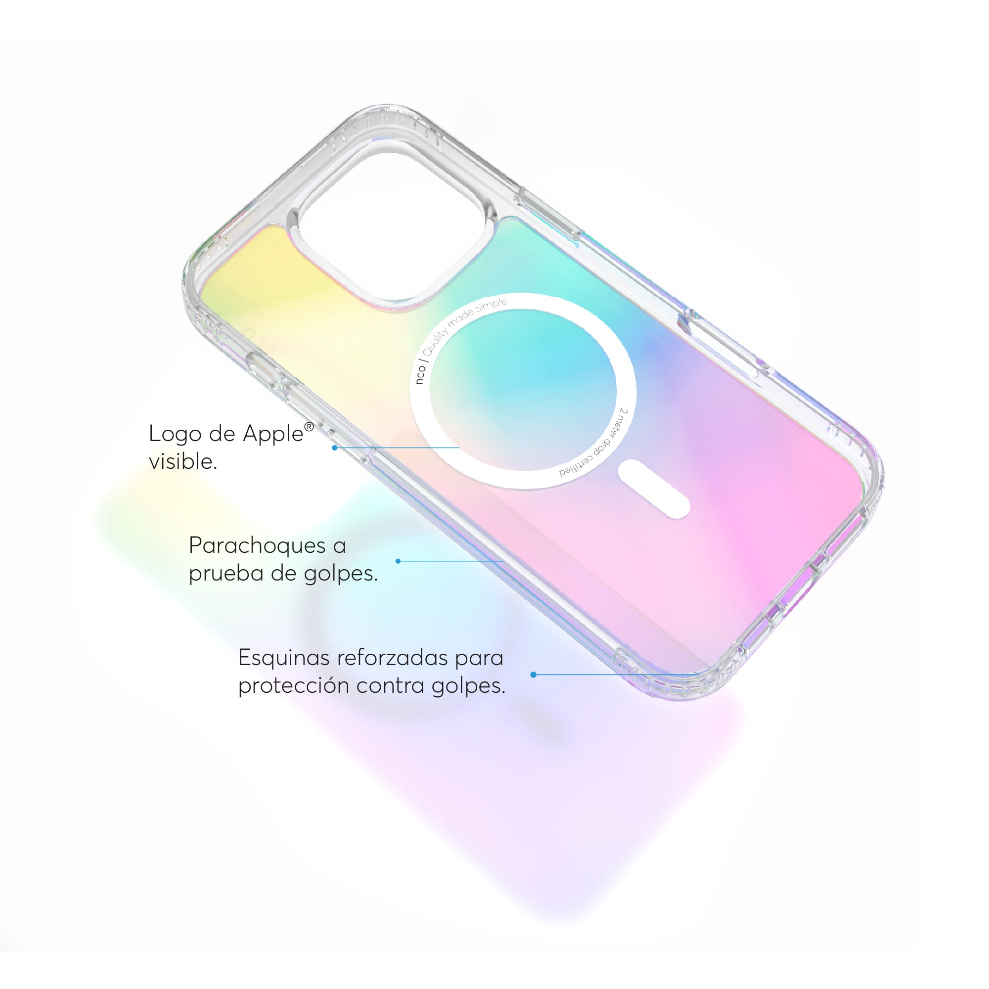 SafeCase Clear Rainbow with MagSafe For iPhone 16